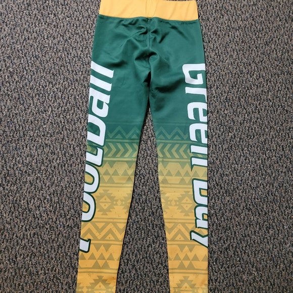 NWOT Women's Green Bay Packers Green and Gold Leggings Size Medium - Picture 5 of 14